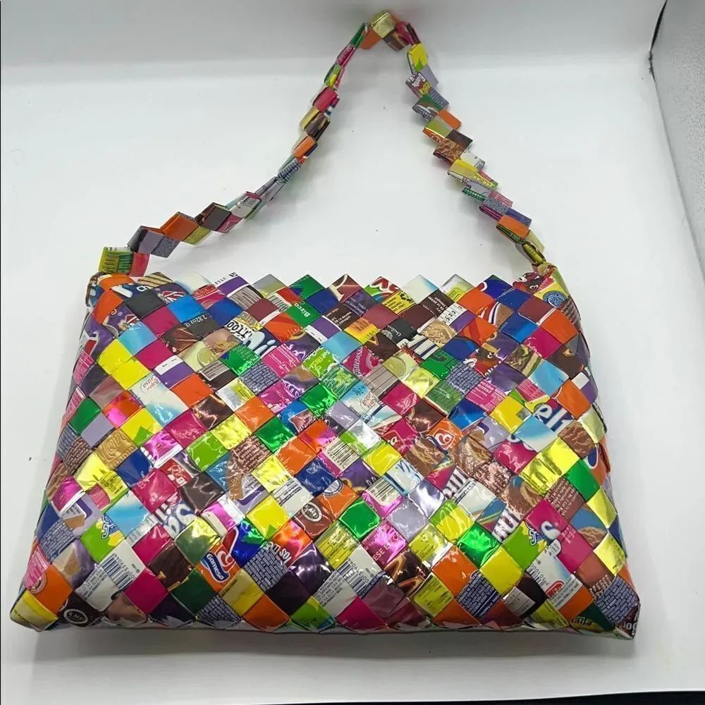VINTAGE HANDMADE Mexican Candy Wrapper Purse-NWOT
